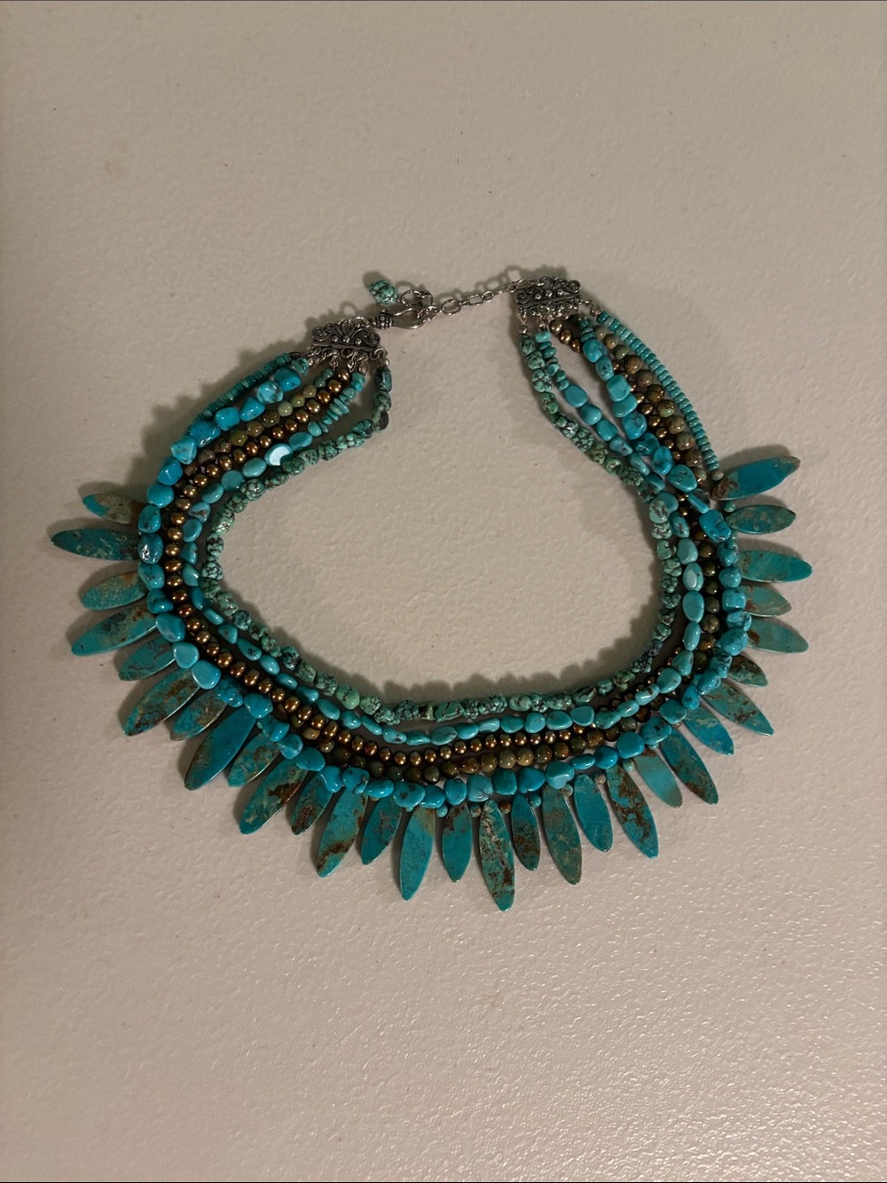 Native American Turquoise Multi-Strand Statement Necklace